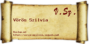 Vörös Szilvia névjegykártya